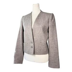 Vintage ‘80s West Coast Connection Grayish Lilac Wool Blend Collarless Blazer